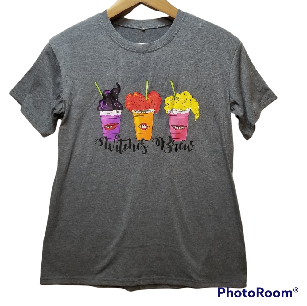 Hocus Pocus Starbucks Parody Wiches Brew T Shirt Small Gray Halloween